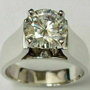 2  Ct D Color Moissanite 18K White Gold Over Silver